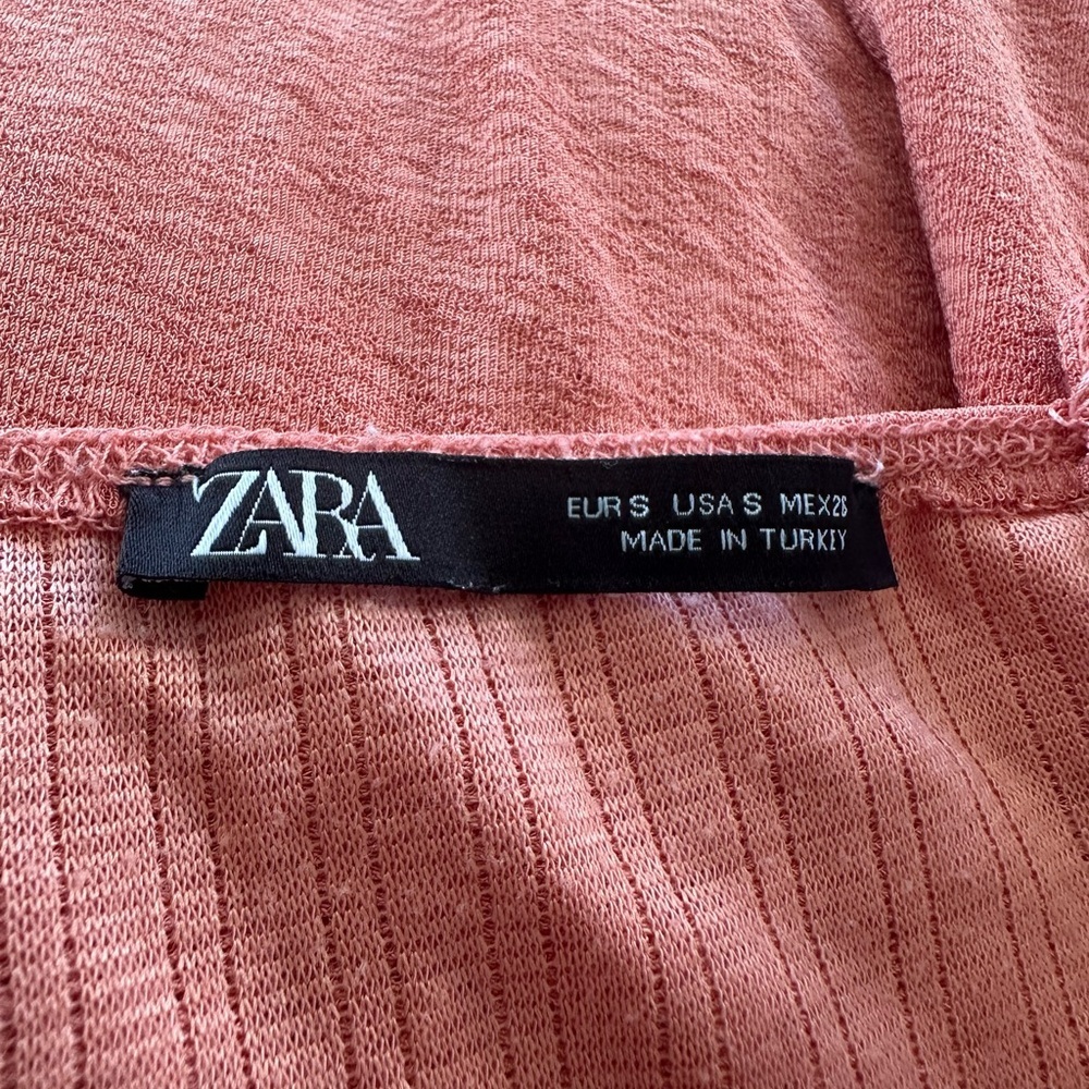 Zara square neck button through button down split… - image 3